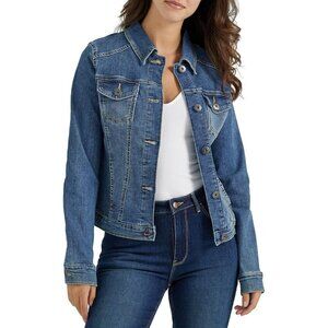 Brand New Women Weathered Cotton Wrangler Denim Jacket Button Front Classic